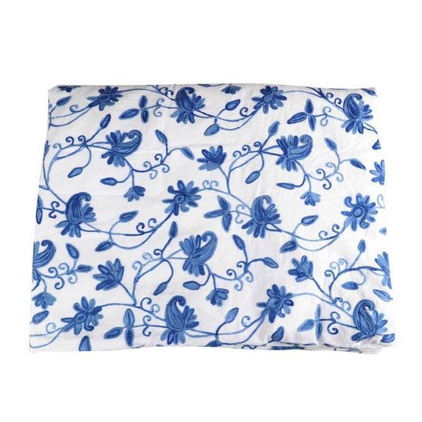 Alternate image for Chain-Stitched Cotton Floral-Motif Duvet FullQueen Valley of Blue Blossoms
