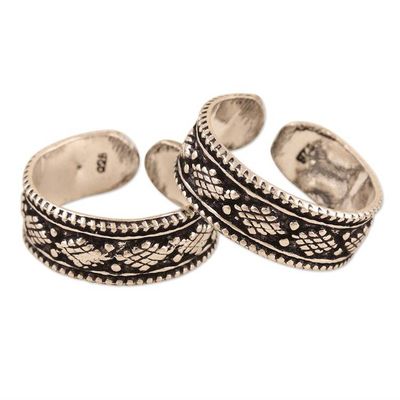 Alternate image for Handmade Sterling Silver Toe Rings Pair Sigh of Relief