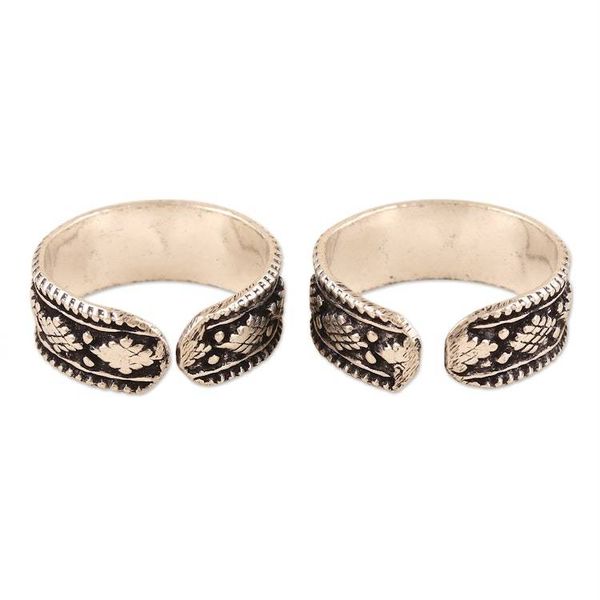 Alternate image for Handmade Sterling Silver Toe Rings Pair Sigh of Relief