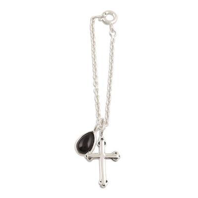 Alternate image for Onyx and Sterling Silver Watch Accent with Charms from India Magical Appeal