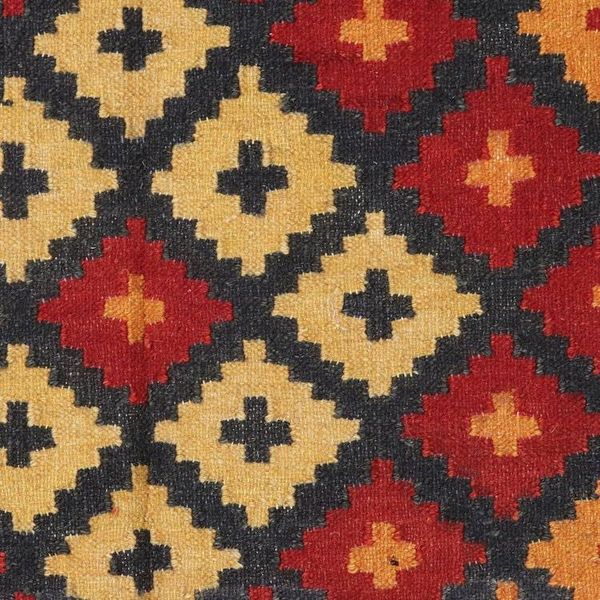 Alternate image for Indian Wool Area Rug with Diamond Pattern 3 x 5 Take Care