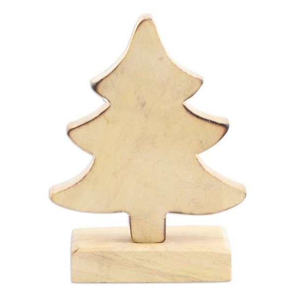 Alternate image for Mango Wood Christmas Tree Sculpture with Gold Tone Christmas Warmth