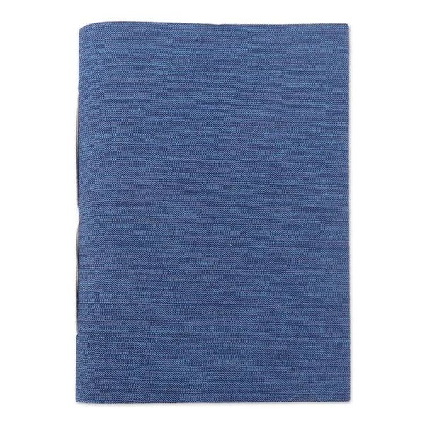 Alternate image for Blue Cotton Journal with Handmade Paper Handcrafted in India Chic Blue