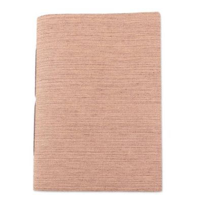 Alternate image for Buff Cotton Journal with Handmade Paper Handcrafted in India Chic Buff