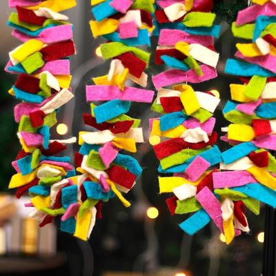 Alternate image for Handcrafted Colorful Wool Felt Garland with Cotton Loops Vivacious Celebrations