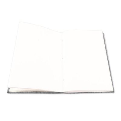 Alternate image for Grey Cotton Journal with Handmade Paper Handcrafted in India Chic Grey