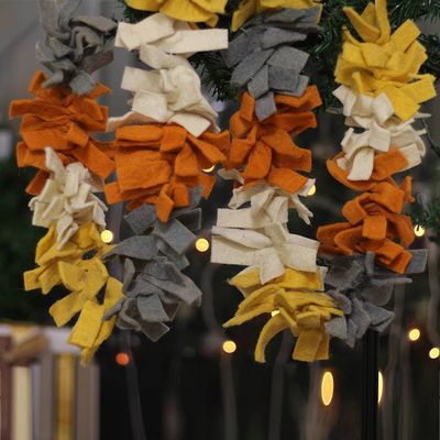 Alternate image for Handcrafted Warm-Toned Wool Felt Garland with Cotton Loops Autumn Celebrations