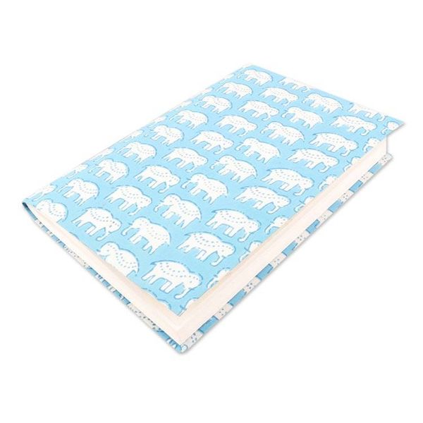 Alternate image for Hand-Block Printed Motif Cotton Journal with Handmade Paper Cerulean Wild