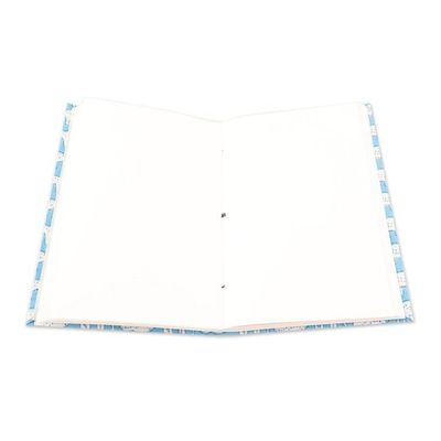 Alternate image for Hand-Block Printed Motif Cotton Journal with Handmade Paper Cerulean Wild