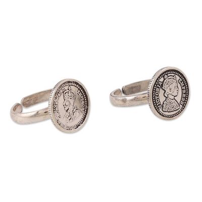 Alternate image for Polished Sterling Silver Toe Rings Handmade in India Pair Raja Rani