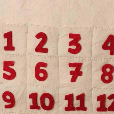 Alternate image for Handcrafted Snowman-Themed Wool Felt Advent Calendar Happy Snowman