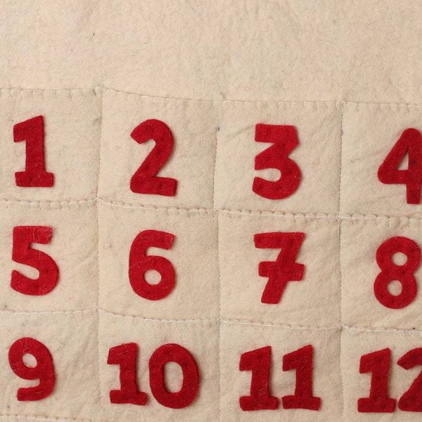 Alternate image for Handcrafted Snowman-Themed Wool Felt Advent Calendar Happy Snowman