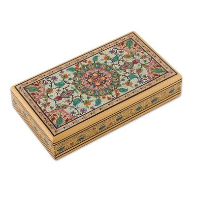 Alternate image for Jungle-Themed Green and Yellow Papier Mache Decorative Box Jungle Influence