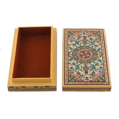 Alternate image for Jungle-Themed Green and Yellow Papier Mache Decorative Box Jungle Influence