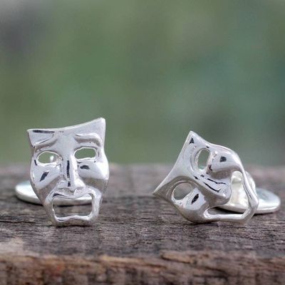 Primary image for High Polished Sterling Silver Cufflinks Comedy and Drama Masks