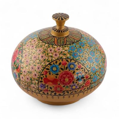 Alternate image for Spring-Themed Polished Yellow Papier Mache Decorative Box The Ancient Spring