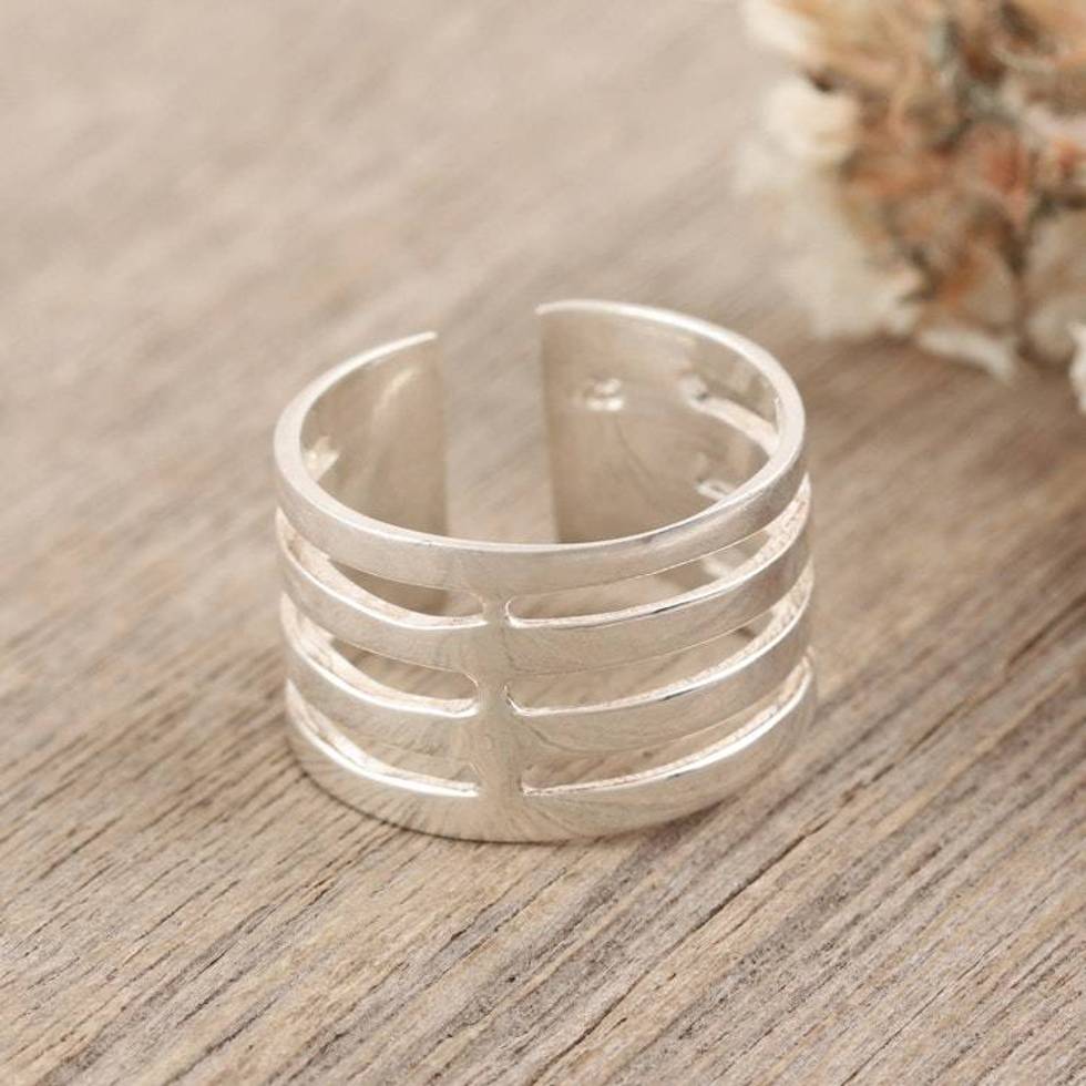 Polished Sterling Silver Wrap Toe Ring Crafted in India 'Trendy Exoticism'