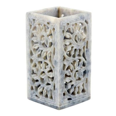 Alternate image for Hand Carved Soapstone Pen Holder from India Office Order