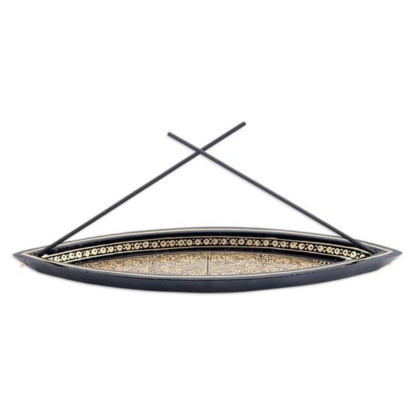 Alternate image for Handcrafted Traditional Wood Incense Holder in Warm Hues Midnight Scents