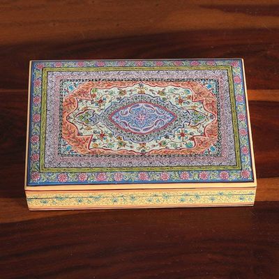 Alternate image for Painted Floral Weeping Willow Wood Decorative Box from India Celestial Bouquet