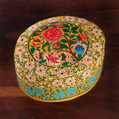 Alternate image for Baroque-Inspired Floral Papier Mache Decorative Box Small The Oval Spring