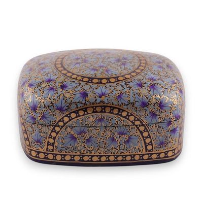 Alternate image for Floral Papier Mache and Wood Decorative Box Painted by Hand Lovely Garden