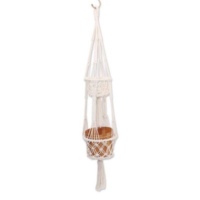 Alternate image for Handwoven Double Cotton Flower Pot Hanger from Bali Ubud Plants