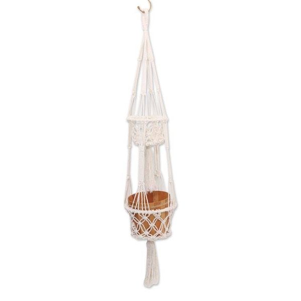 Alternate image for Handwoven Double Cotton Flower Pot Hanger from Bali Ubud Plants