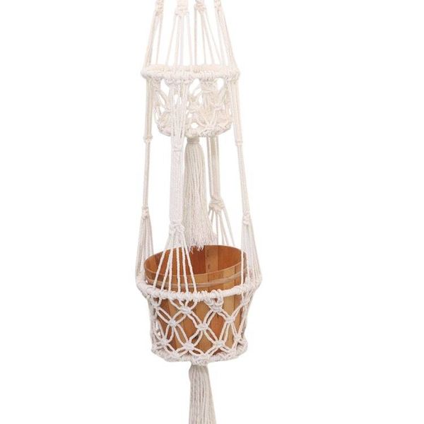 Alternate image for Handwoven Double Cotton Flower Pot Hanger from Bali Ubud Plants