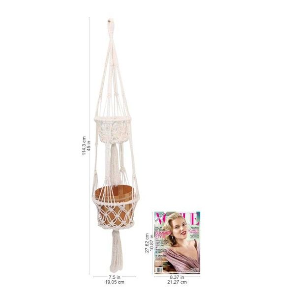 Alternate image for Handwoven Double Cotton Flower Pot Hanger from Bali Ubud Plants