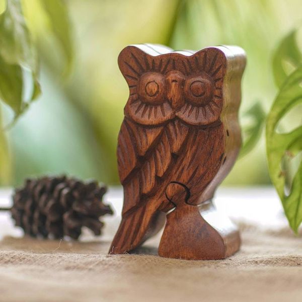 Alternate image for Owl Theme Wood Puzzle Box The Owls Secret