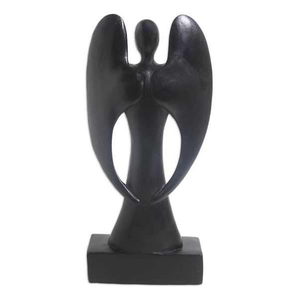 Alternate image for Suar Wood Guardian Angel Sculpture Babys Angel