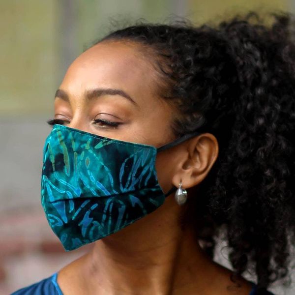 Alternate image for Set of 3 Double Layer Rayon Batik Elastic Loop Face Masks Batik Magic