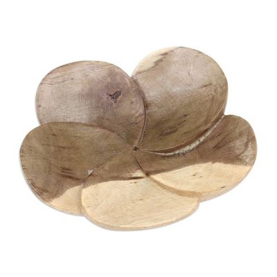 Alternate image for Hand-Carved Floral Wood Incense Holder from Bali Blooming Peace