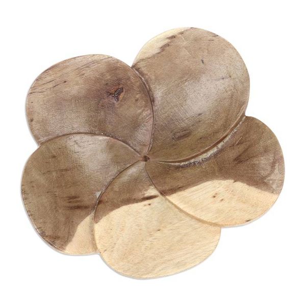 Alternate image for Hand-Carved Floral Wood Incense Holder from Bali Blooming Peace