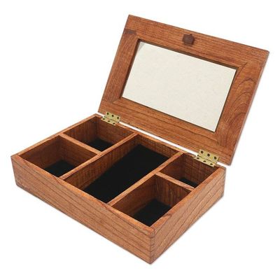 Alternate image for Hand Carved Wood Decorated Jewelry Box from Indonesia Bhoma Treasure