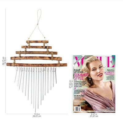 Alternate image for Artisan Crafted Bamboo and Aluminum Wind Chime Five Steps