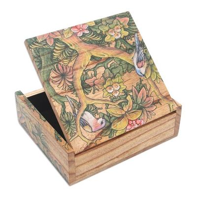 Alternate image for Wood Jewelry Box Tropical Birds