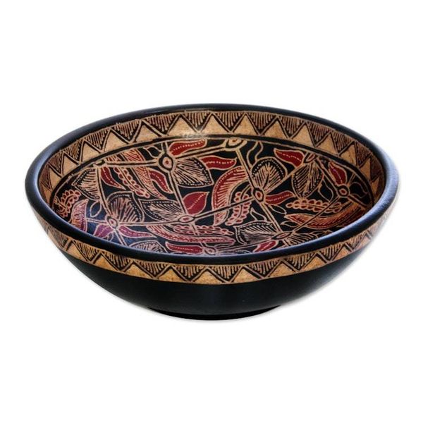 Alternate image for Wood batik centerpiece Jasmine Bud