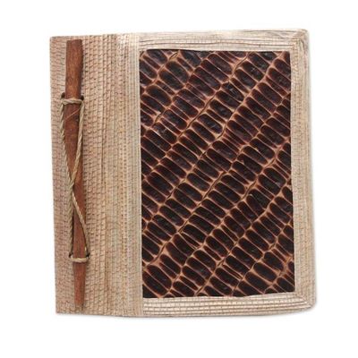 Alternate image for Eco-Friendly Natural Fiber Journal with Rice Straw Paper Brownstone