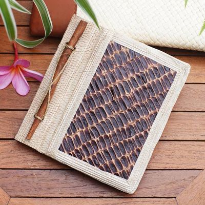 Alternate image for Eco-Friendly Natural Fiber Journal with Rice Straw Paper Brownstone