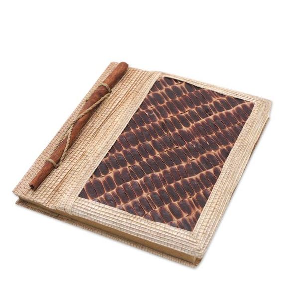 Alternate image for Eco-Friendly Natural Fiber Journal with Rice Straw Paper Brownstone
