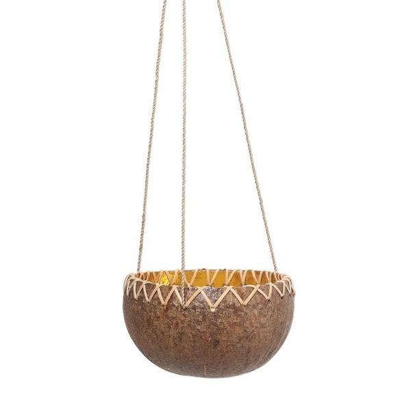 Alternate image for Hanging Coconut Shell Plant Pot In the Rough