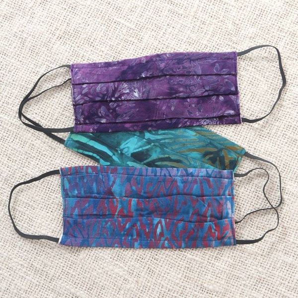 Alternate image for Set of 3 Double Layer Rayon Batik Elastic Loop Face Masks Island Allure