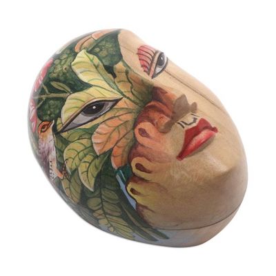 Alternate image for Hand Painted Wood Jewelry Box Mysterious Lady