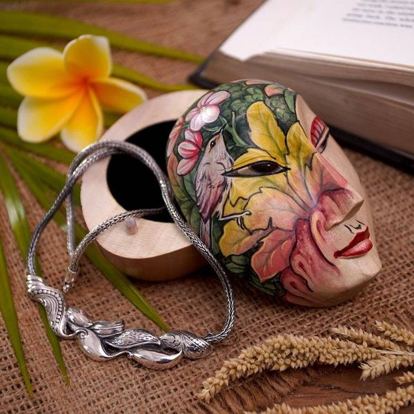 Alternate image for Hand Painted Wood Jewelry Box Mysterious Lady