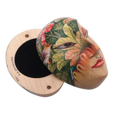 Alternate image for Hand Painted Wood Jewelry Box Mysterious Lady