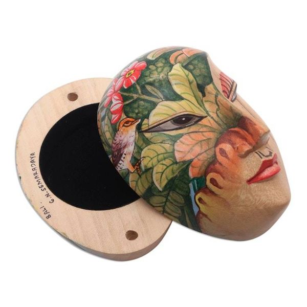 Alternate image for Hand Painted Wood Jewelry Box Mysterious Lady