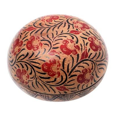 Alternate image for Balinese Round Wood Batik Decorative Box Batik Circle