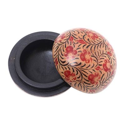 Alternate image for Balinese Round Wood Batik Decorative Box Batik Circle